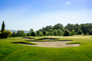 Peaceful scenic view of golf course Peaceful scenic view of golf course